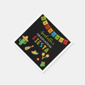 メキシカンフィエスタ卒業パーティブラック スタンダードカクテルナプキン (角)