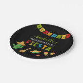 メキシカンフィエスタ卒業パーティブラック ペーパープレート (アングル)