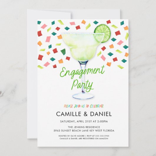 メキシカンフィエスタ婚約パーティ招待状 招待状 (正面)