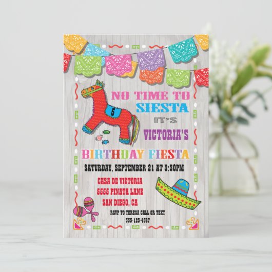 メキシカンフィエスタ子供の誕生日パーティの招待状 招待状 (スタンド正面)