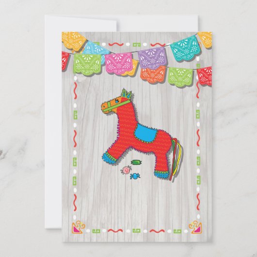 メキシカンフィエスタ子供の誕生日パーティの招待状 招待状 (裏面)