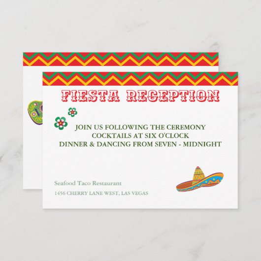 メキシカンフィエスタ披露宴詳細RSVPカード 出欠カード (正面/裏面)