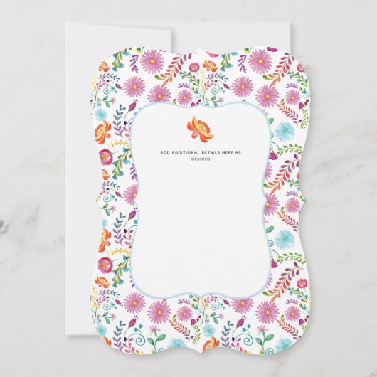 メキシカンフィエスタ招待状 フォークアート ナチョアベレージ 招待状 (裏面)