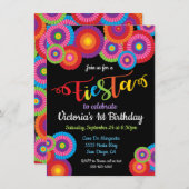 メキシカンフィエスタ紙フラワーファン招待状 招待状 (正面/裏面)