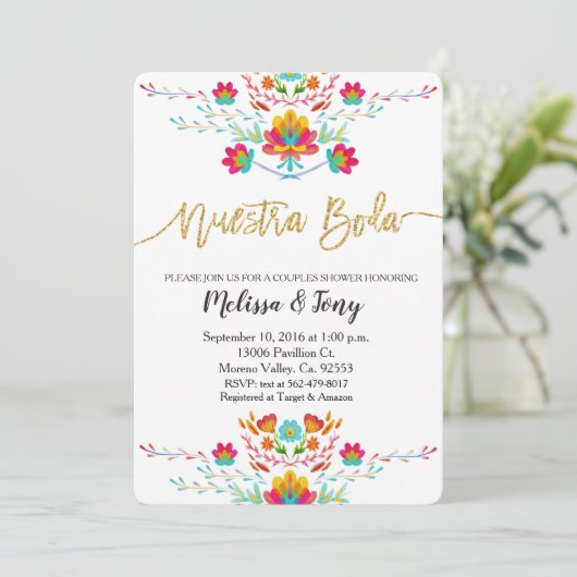 メキシカンフィエスタ結婚のカップルのシャワー招待状 招待状 (スタンド正面)