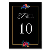 メキシカンフィエスタ結婚フラワーのブラックテーブル番号 テーブルナンバー (正面)