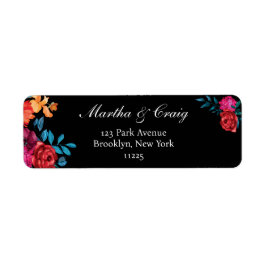 メキシカンフィエスタ結婚フラワーズブラック差出人住所 ラベル