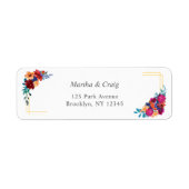 メキシカンフィエスタ結婚フラワー差出人住所ラベル ラベル (正面)