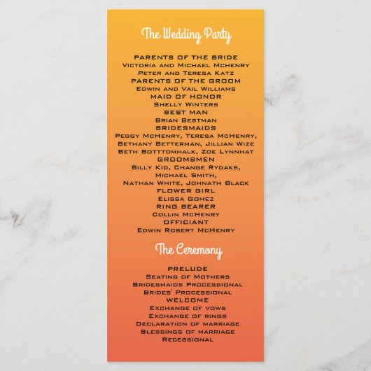 メキシカンフィエスタ結婚式 プログラム (裏面)