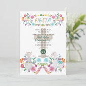 メキシカンフィエスタ聖餐式フォーク花ラマ 招待状 (スタンド正面)