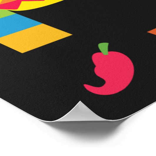 メキシカンフィエスタ誕生日パーティバナー ポスター (角)