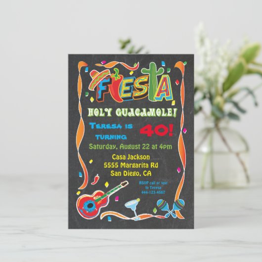 メキシカンフィエスタ誕生日パーティーへの招待 招待状 (スタンド正面)
