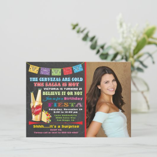 メキシカンフィエスタ誕生日パーティーへの招待 招待状 (スタンド正面)