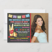 メキシカンフィエスタ誕生日パーティーへの招待 招待状 (正面)