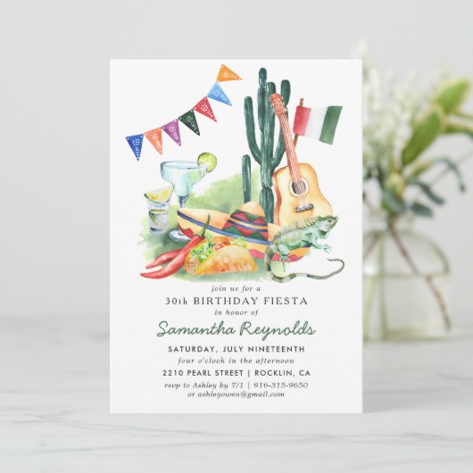 メキシカンフィエスタ誕生日パーティーへの招待 招待状 (スタンド正面)