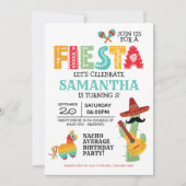メキシカンフィエスタ誕生日パーティーへの招待 招待状 (正面)