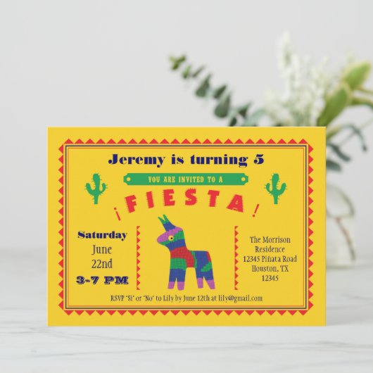 メキシカンフィエスタ誕生日パーティーへの招待 招待状 (スタンド正面)