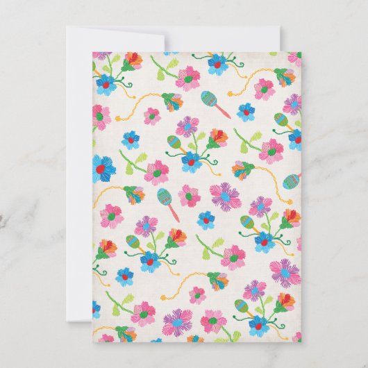 メキシカンフィエスタ誕生日パーティー刺繍付き 招待状 (裏面)