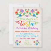 メキシカンフィエスタ誕生日パーティー刺繍付き 招待状 (正面)