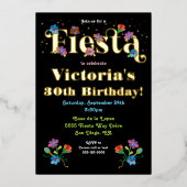 メキシカンフィエスタ誕生日パーティー刺繍箔 箔招待状 (正面)