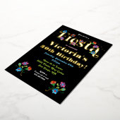 メキシカンフィエスタ誕生日パーティー刺繍箔 箔招待状 (回転した状態)