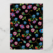 メキシカンフィエスタ誕生日パーティー刺繍箔 箔招待状 (裏面)