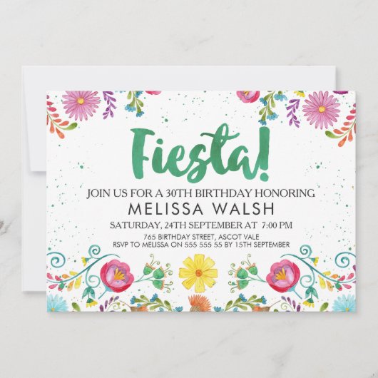 メキシカンフィエスタ誕生日招待状 招待状 (正面)