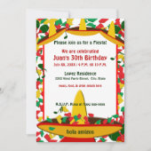 メキシカンフィエスタ誕生日(任意の場合)アミゴス 招待状 (正面)