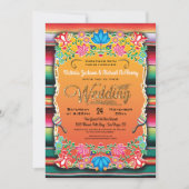 メキシカンフィエスタ金ゴールドグリッター結婚式招待状 招待状 (正面)