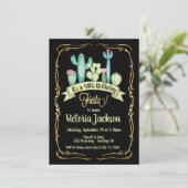 メキシカンフィエスタ金ゴールドグリッター誕生日の招待 招待状 (スタンド正面)