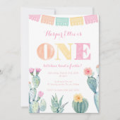 メキシカンフィエスタ1歳誕生日パーティー（女の子） 招待状 (正面)