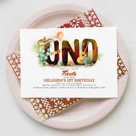 メキシカンフィエスタ1st誕生日パーティーUNO 招待状