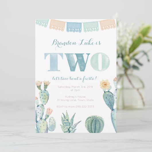 メキシカンフィエスタ2nd誕生日パーティー招待状for boy 招待状 (スタンド正面)