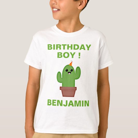 メキシカンフィエスタ かわいい カクタス 誕生日パーティー Tシャツ (正面)