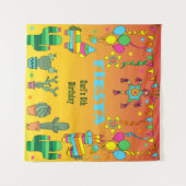 メキシカンフィエスタ ピニャータパーティー フォトブース背景 タペストリー (正面(横))