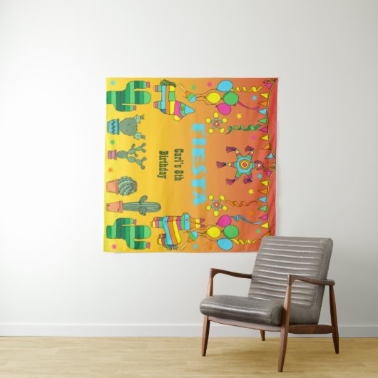 メキシカンフィエスタ ピニャータパーティー フォトブース背景 タペストリー (インサイチュ(横))