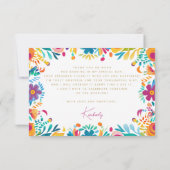 メキシカンフィエスタ ピンクイエローの花 ブライダルシャワー サンキューカード (裏面)