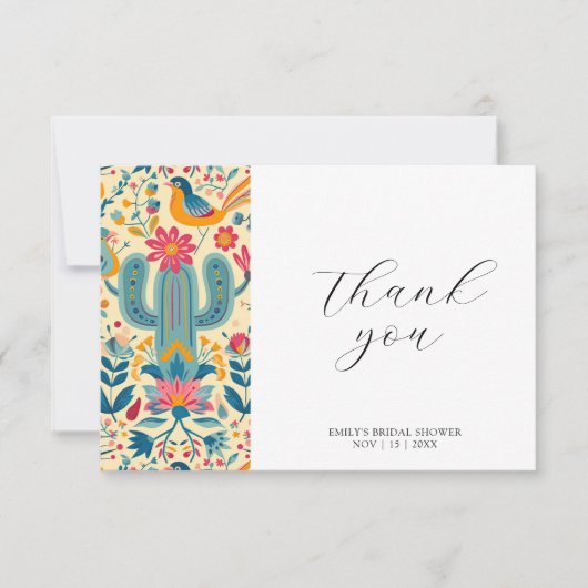 メキシカンフィエスタ フラワーブライダルシャワー サンキューカード (正面)
