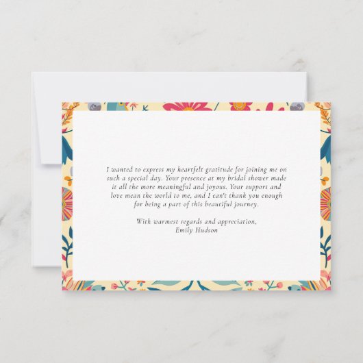 メキシカンフィエスタ フラワーブライダルシャワー サンキューカード (裏面)