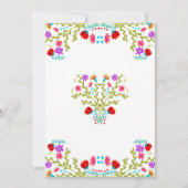 メキシカンフィエスタ フラワーホワイト カラフル 性別発表 招待状 (裏面)