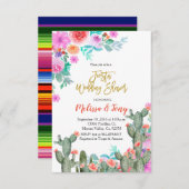 メキシカンフィエスタ フラワー ウェディングシャワー サボテン 招待状 (正面/裏面)