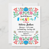 メキシカンフィエスタ ブライダルシャワー 花 フォークアート カード (正面)