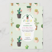 メキシカンフィエスタ ベイビーシャワー ご招待 サボテン 多肉植物 招待状 (正面/裏面)