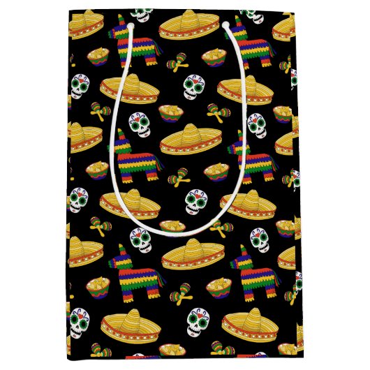 メキシカンフィエスタ & 死者の日 ミディアムペーパーバッグ (正面)