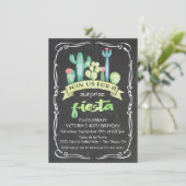 メキシカンフィエスタ 水彩 カクタスと多肉植物 招待状 (スタンド正面)