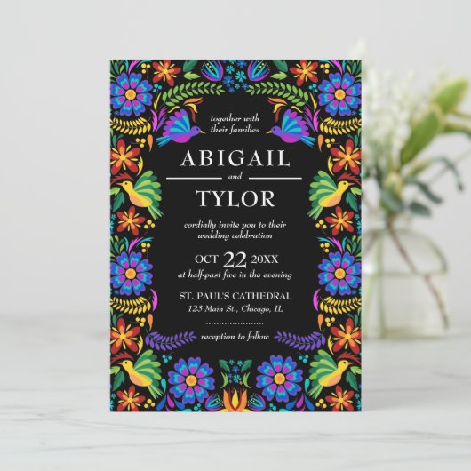 メキシカンフラワーズ ウェディング 招待状 (スタンド正面)