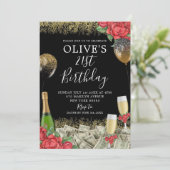 メキシカンフラワーブチョナマネーパーティーバースデー 招待状 (スタンド正面)