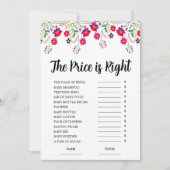 メキシカンフラワープライスイズライトベイビーゲームカード 招待状 (正面)