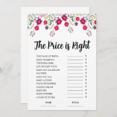 メキシカンフラワープライスイズライトベイビーゲームカード 招待状 (正面/裏面)