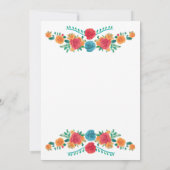 メキシカンフラワーマルガリータブライダルシャワー 招待状 (裏面)